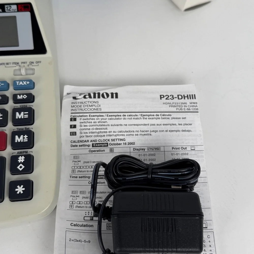 Canon P23-DHIII Printing Calculator/adding Machine and Refill paper